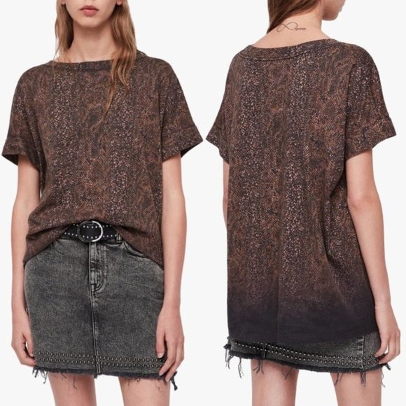 All Saints Tops - NWT Allsaints Imogen Kaa Snake Oversized T Shirt